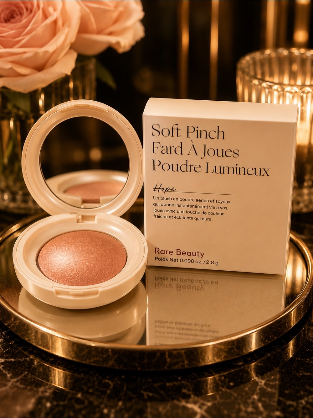Rare Beauty Soft Pinch Baked Blush — Rosy Peach Shimmer